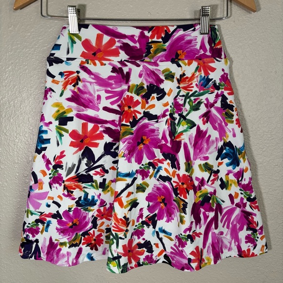 Floral Abstract Pleated Mini Skirt Size 2 Athletic Pickleball Tennis Sporty Chic - Picture 4 of 8